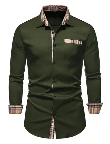 Camasa SHEIN Plus Size Men, verde Verde