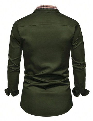 Camasa SHEIN Plus Size Men, verde