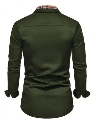 Camasa SHEIN Plus Size Men, verde Verde