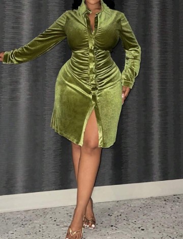 Rochie scurta SHEIN CURVE, verde