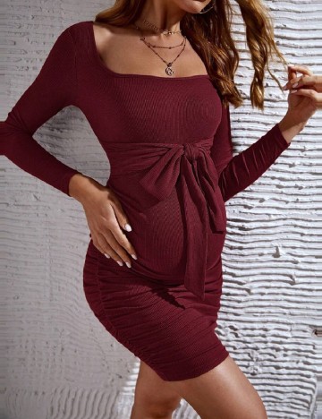 Rochie scurta SHEIN Maternity, visiniu