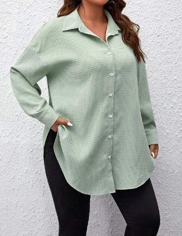 Camasa SHEIN CURVE, verde