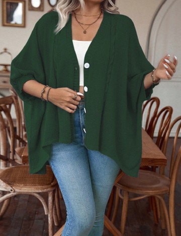 Cardigan SHEIN CURVE, verde