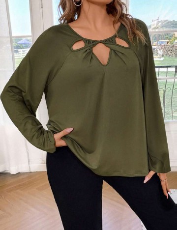 Bluza SHEIN CURVE, verde