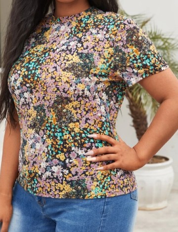 Tricou SHEIN CURVE, floral print