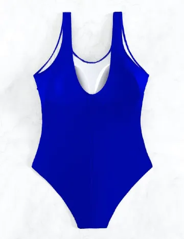 Costum de baie SHEIN CURVE, albastru Albastru