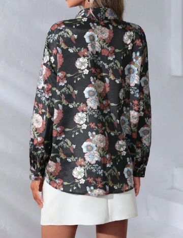 Camasa SHEIN, negru floral