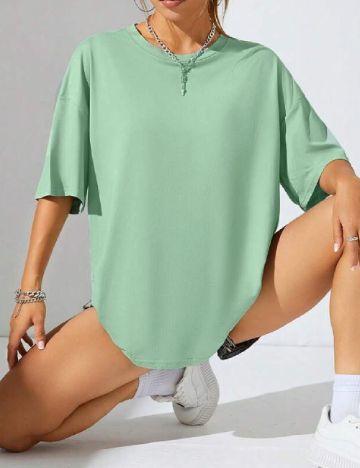 Tricou Oversize SHEIN, verde