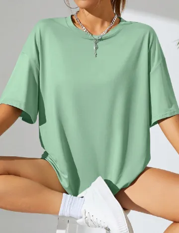 Tricou Oversize SHEIN, verde Verde
