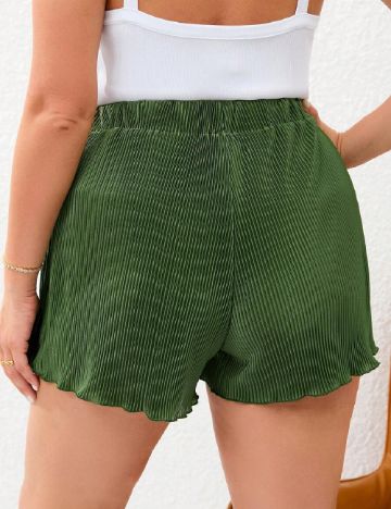 Pantaloni scurti SHEIN CURVE, verde
