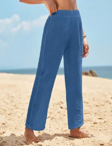 Pantaloni de plaja SHEIN, albastru Albastru