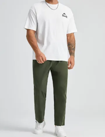 Pantaloni SHEIN Plus Size Men, verde Verde