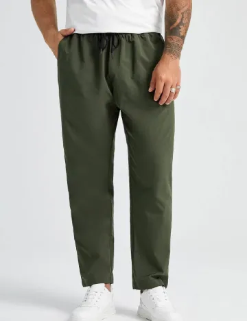 Pantaloni SHEIN Plus Size Men, verde Verde