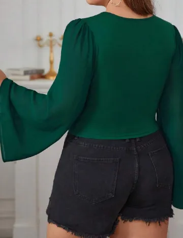 Top SHEIN CURVE, verde Verde