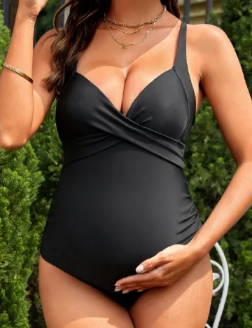 Costum de baie SHEIN Maternity, negru Negru