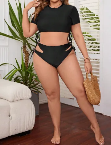 Costum de baie SHEIN CURVE, negru Negru