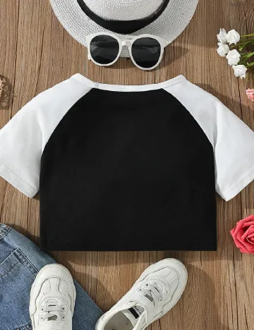 Top Shein Kids, negru Negru