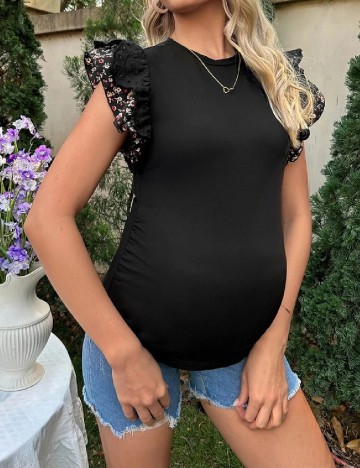 Tricou SHEIN Maternity, negru