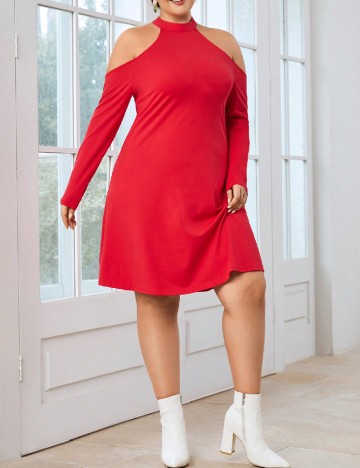 Rochie scurta SHEIN CURVE, rosu