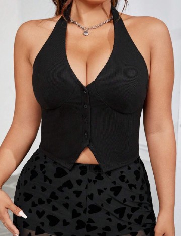 Top SHEIN CURVE, negru