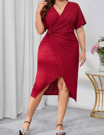 Rochie medie SHEIN CURVE, rosu Rosu