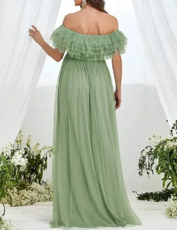 Rochie lunga SHEIN Maternity, verde