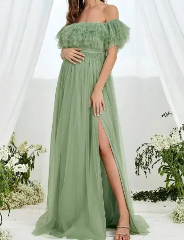 Rochie lunga SHEIN Maternity, verde