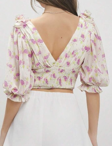 Top SHEIN, floral print