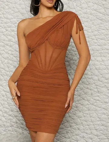 Rochie scurta SHEIN, maro Maro