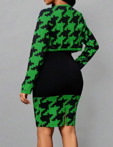 Rochie scurta SHEIN, negru/verde