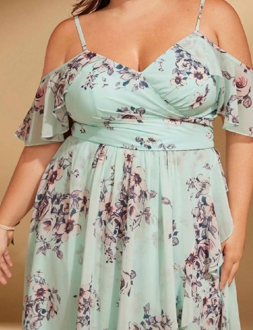 Rochie lunga SHEIN CURVE, turcoaz