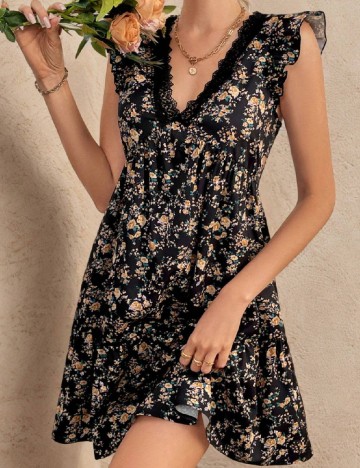 Rochie scurta SHEIN, floral print