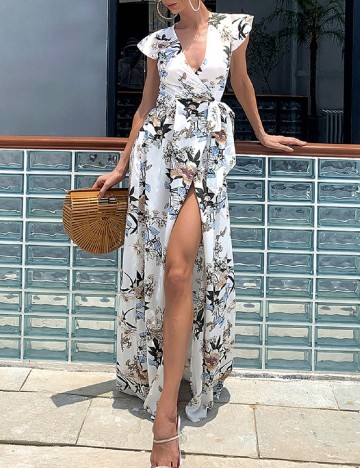 Rochie lunga Miss ord, alb