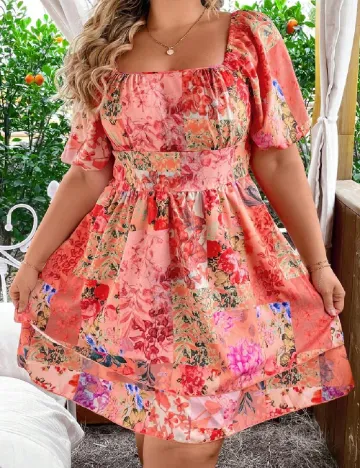 Rochie scurta SHEIN CURVE, floral print Floral print