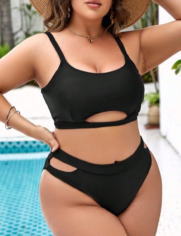 Costum de baie SHEIN CURVE, negru