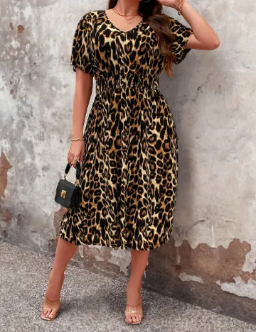 Rochie medie SHEIN CURVE, animal print