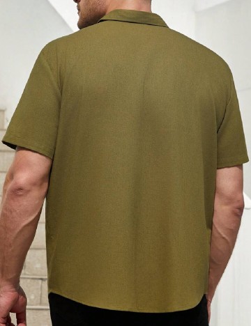 Camasa SHEIN Plus Size Men, verde