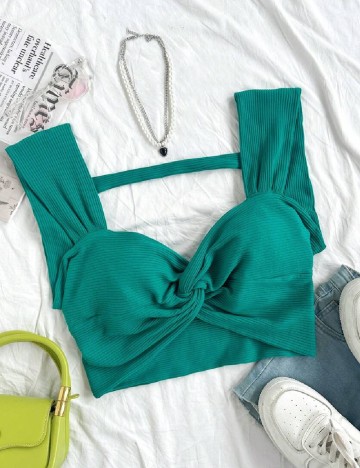 Top SHEIN CURVE, verde