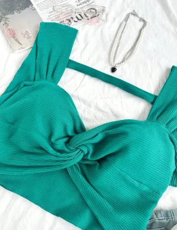 Top SHEIN CURVE, verde Verde