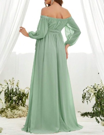 Rochie lunga SHEIN Maternity, verde