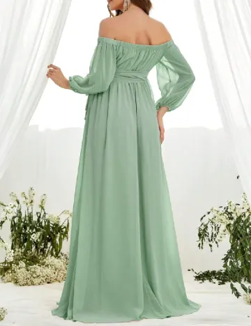 Rochie lunga SHEIN Maternity, verde Verde