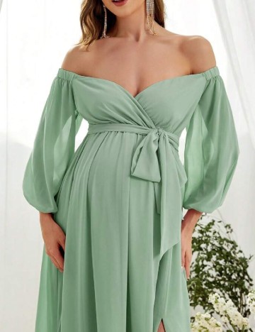 Rochie lunga SHEIN Maternity, verde