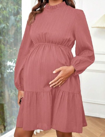 Rochie scurta SHEIN Maternity, roz pudra