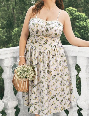 Rochie medie SHEIN CURVE, floral print