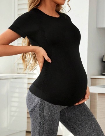 Tricou SHEIN Maternity, negru