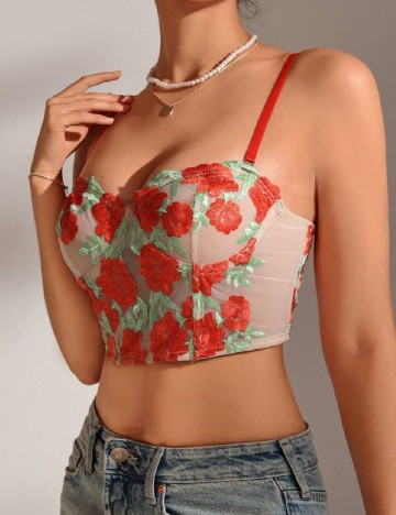 Top SHEIN, floral print