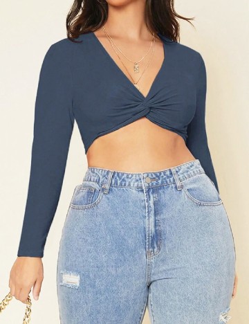 Top SHEIN CURVE, bleumarin