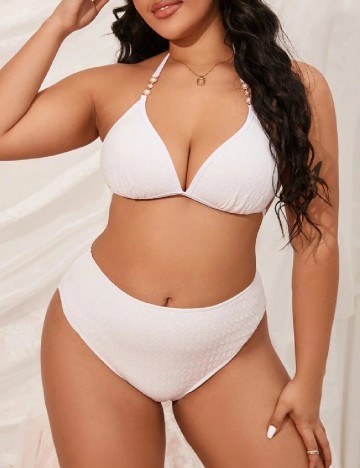 Costum de baie SHEIN CURVE, alb