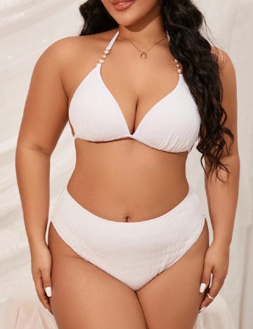 Costum de baie SHEIN CURVE, alb