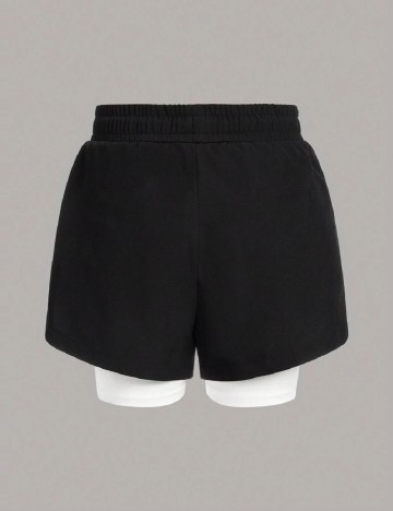 Pantaloni scurti Shein Kids, negru